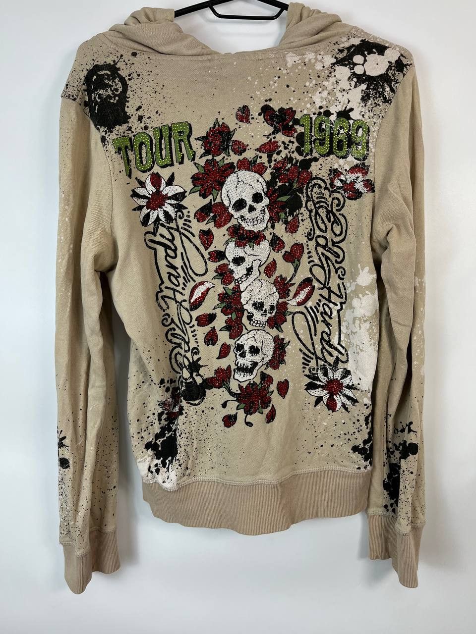 Ed Hardy ED HARDY ZIP HOODIE TOUR 1969 SKULL ROSES SWEATSHIRT SIZE S Size S / US 4 / IT 40 - 6 Thumbnail