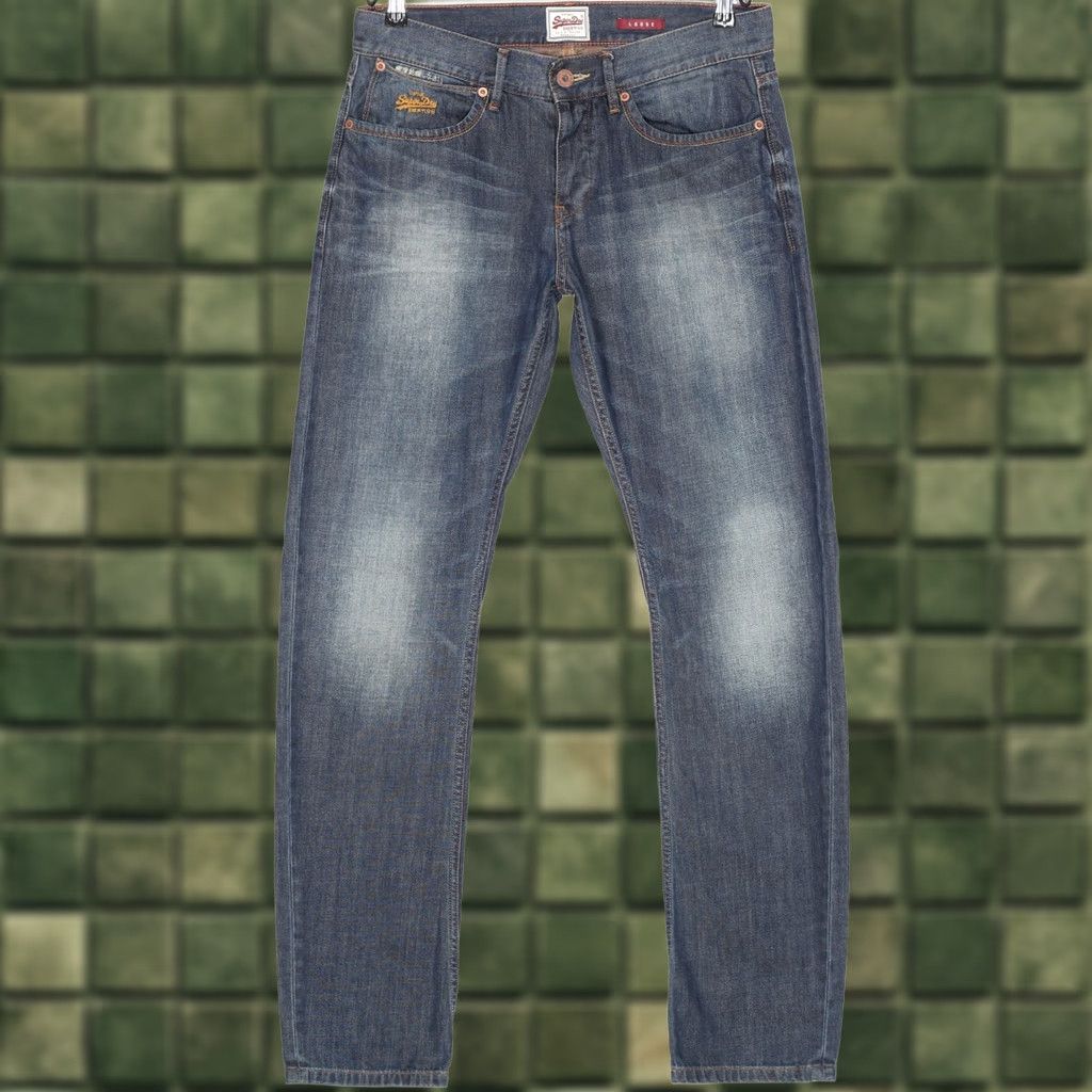 Superdry SUPERDRY Jeans Men 33/34 Straight Loose DZ4683 Blue Denim 5-Pocket Size US 33 - 1 Thumbnail