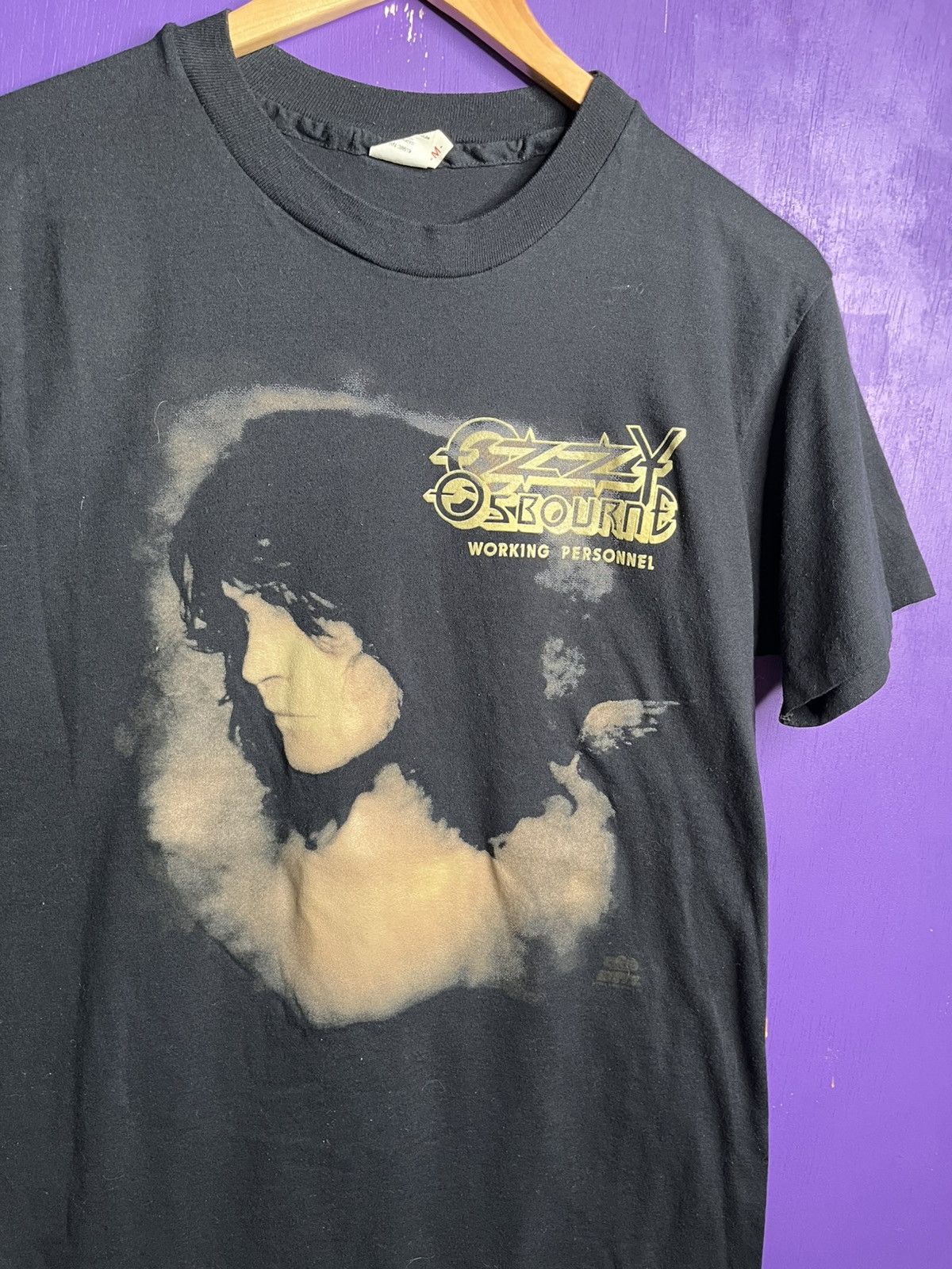 Band Tees × Vintage Vintage 90s Ozzy Osbourne working personnel crew tour tee Size US M / EU 48-50 / 2 - 3 Thumbnail