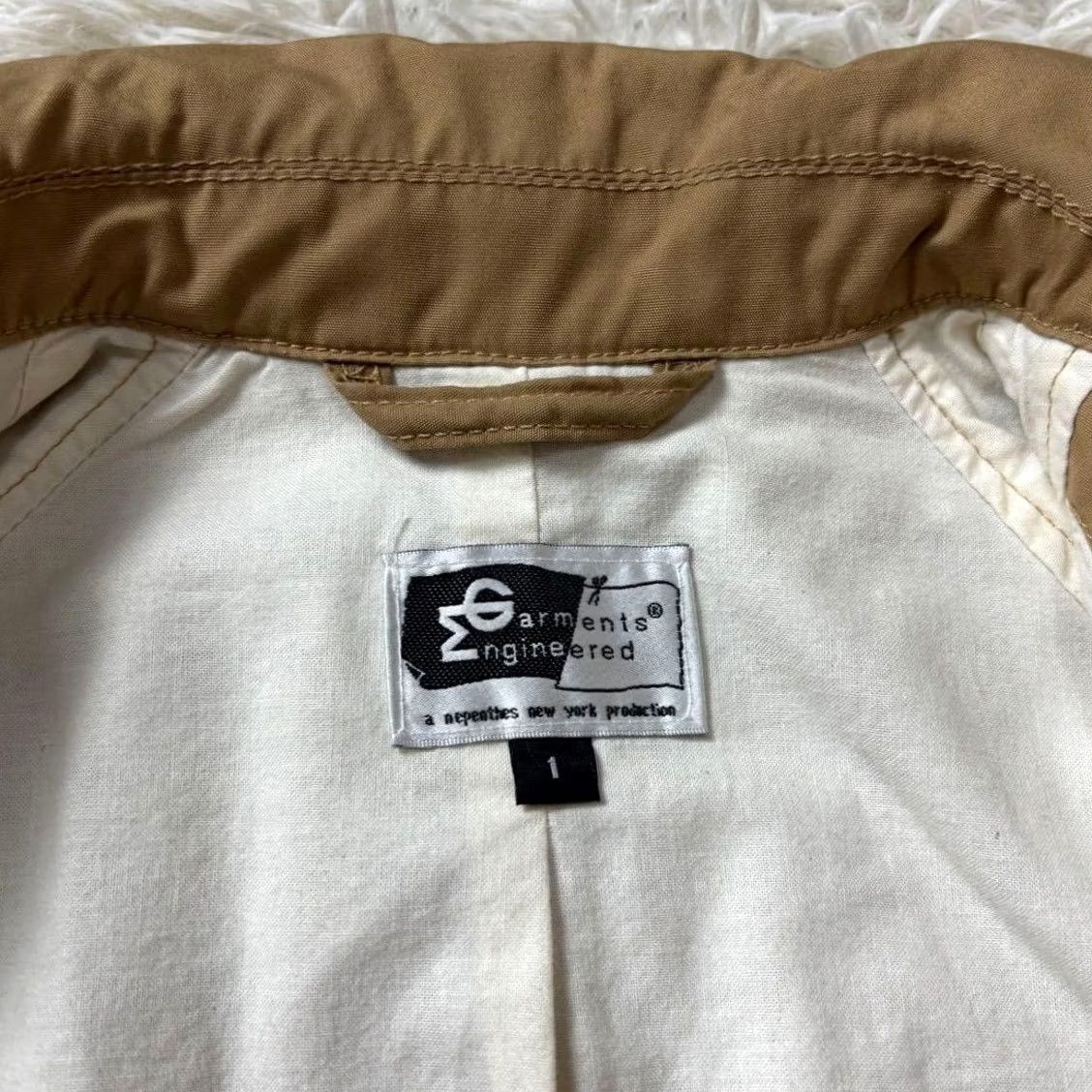 Engineered Garments Engineered Garments Trench Coat Belted Beige Cotton Raglan Sleeve Size S Mens Size US S / EU 44-46 / 1 - 7 Thumbnail