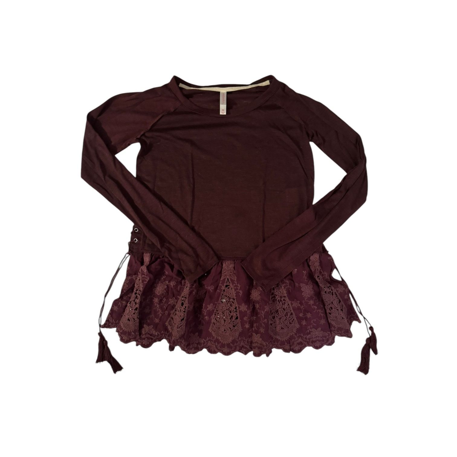 Other Xhilaration Dark Red Embellished Long Sleeve Shirt – XS Size XS / US 0-2 / IT 36-38 - 1 Thumbnail