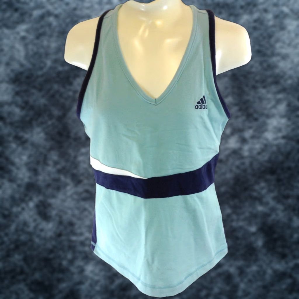 Adidas VINTAGE Adidas Fund Workout Tank ClimaLite Shirt Women’s M Splash Blue Nike Size M / US 6-8 / IT 42-44 - 1 Thumbnail
