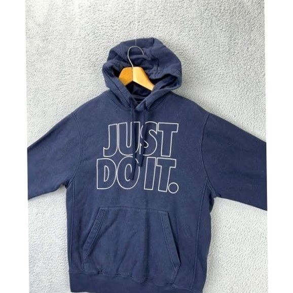 Nike Nike Just Do It Hoodie Sweatshirt Mens Medium Blue Pullover Hooded Logo Graphic Print Size US M / EU 48-50 / 2 - 4 Thumbnail