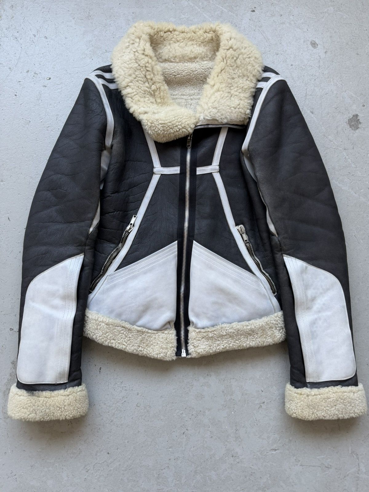 Rick Owens Rick Owens FW08 STAG Black & White Geo Shearling Jacket Size US S / EU 44-46 / 1 - 1 Thumbnail