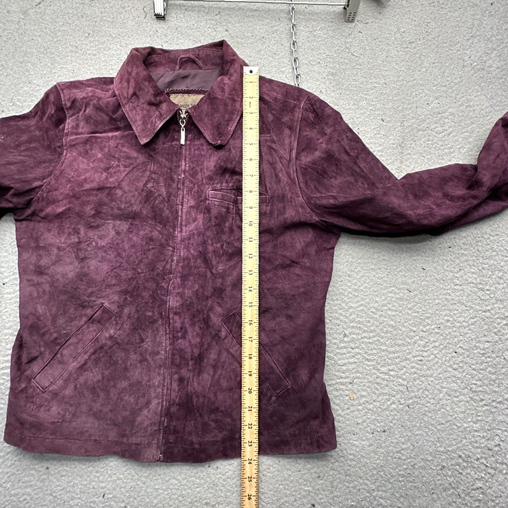 Vintage VINTAGE Brandon Thomas Suede Leather Jacket Womens Medium Purple Lined Bomber Jacket Size M / US 6-8 / IT 42-44 - 5 Thumbnail
