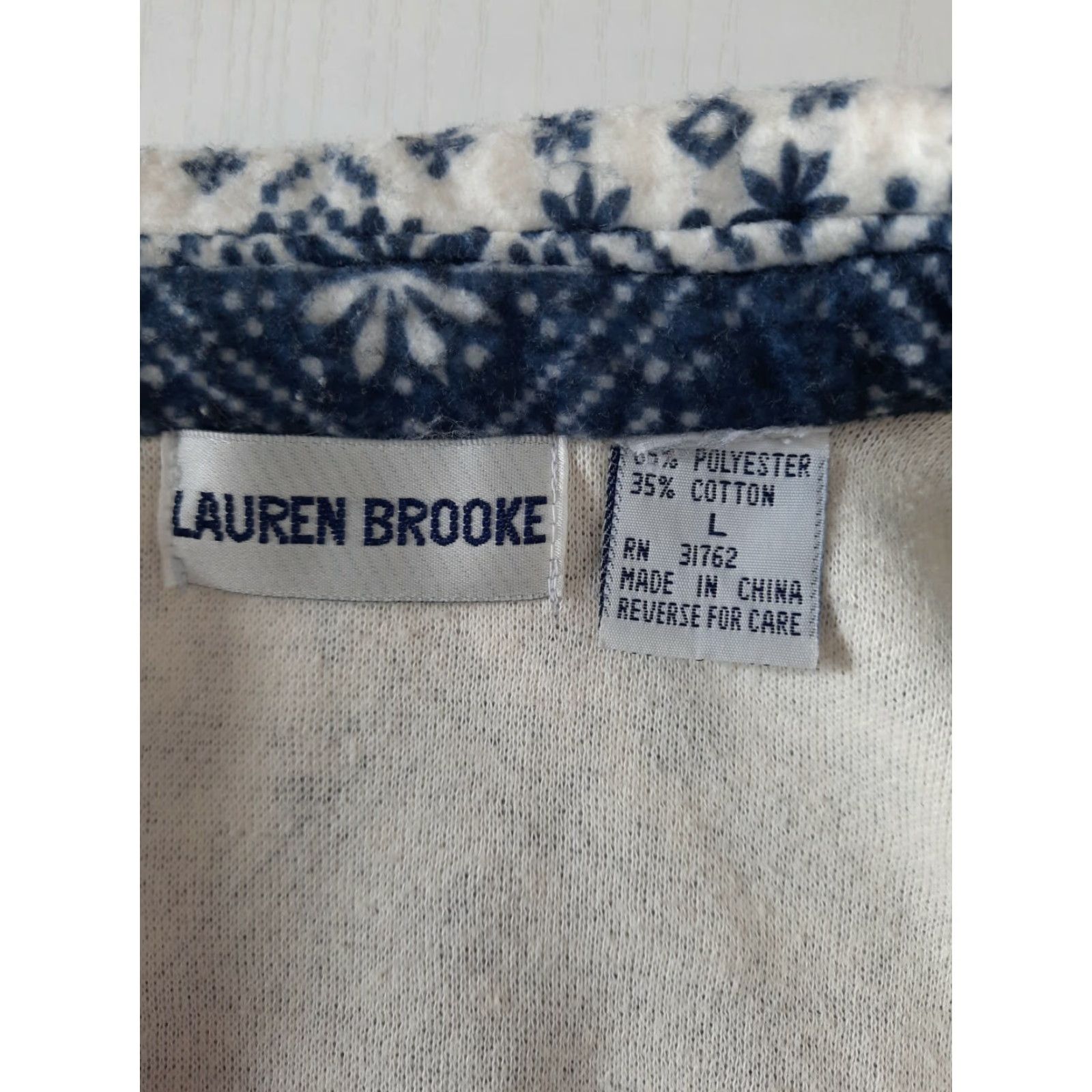 Vintage Vintage Lauren Brooke Fleece Shirt Jacket Womens Large Blue Snowflake Coat M/L Winter 90s Size L / US 10 / IT 46 - 2 Thumbnail