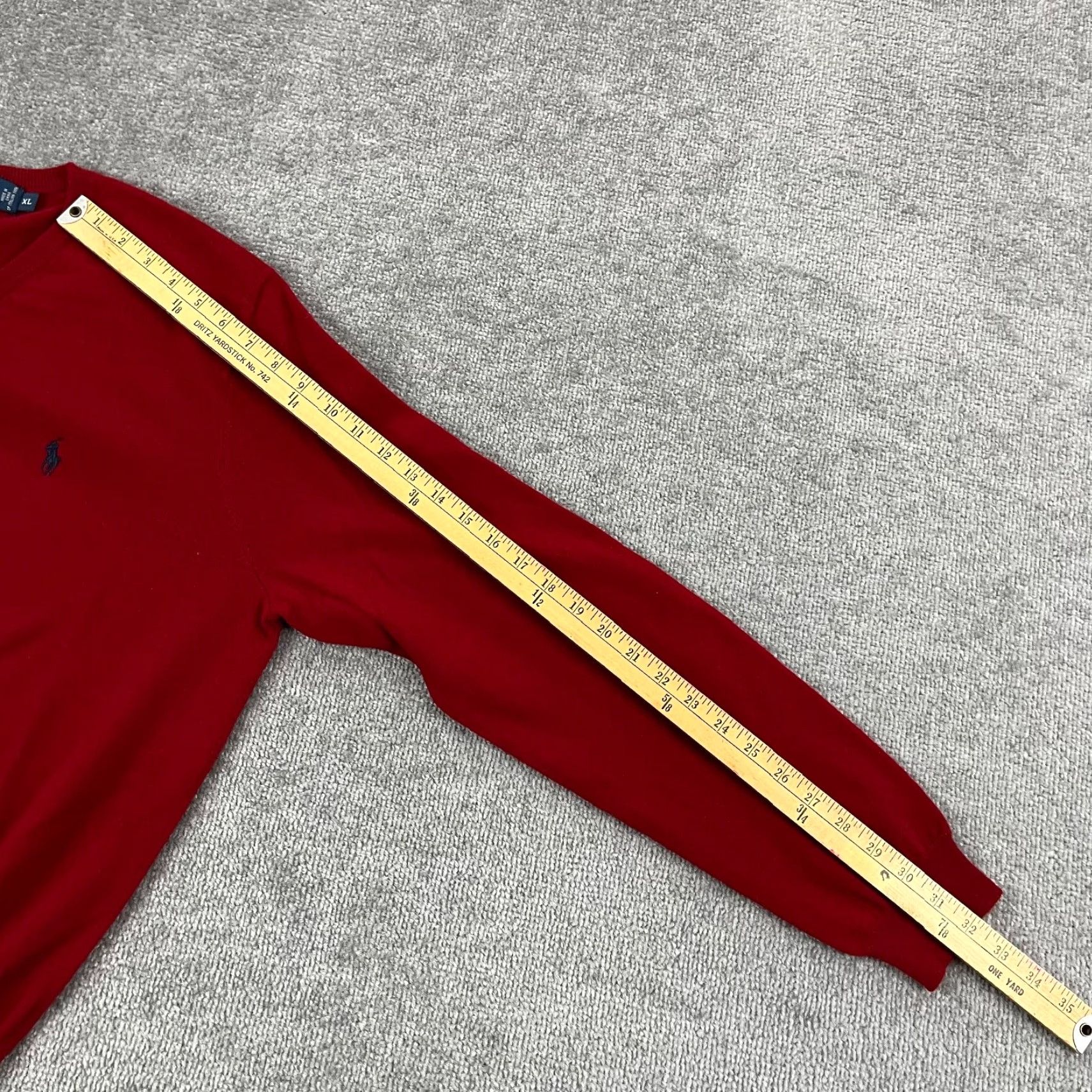 Polo Ralph Lauren Polo Ralph Lauren Sweater Mens XL Red Merino Wool V-Neck Pullover Jumper Preppy Size US XL / EU 56 / 4 - 6 Thumbnail