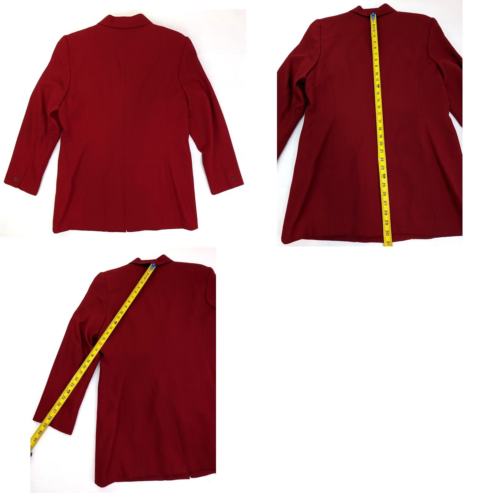 Vintage VTG Norton McNaughton Wool Long Coat Blazer Women 12 Red 4-Button Woolmark Blazer Jacket Size XL / US 12-14 / IT 48-50 - 9 Thumbnail