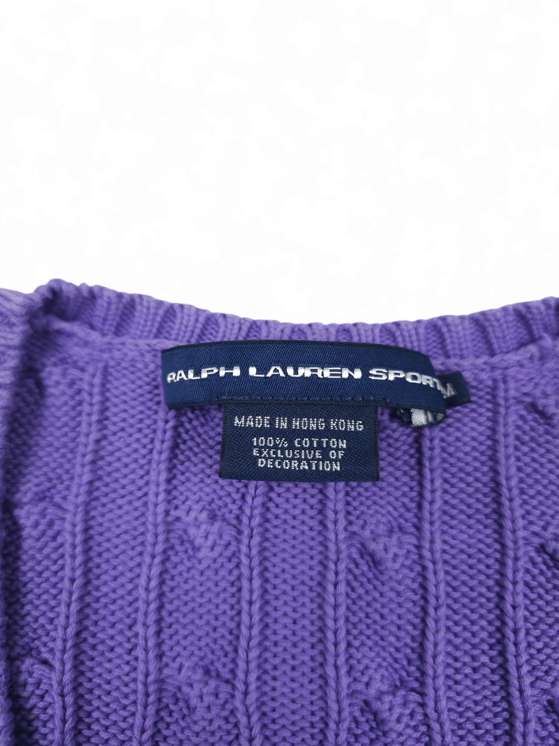 Polo Ralph Lauren 💎 Vintage Ralph Lauren Rope Cable Knit Basic Logo Sweater Size M / US 6-8 / IT 42-44 - 7 Thumbnail