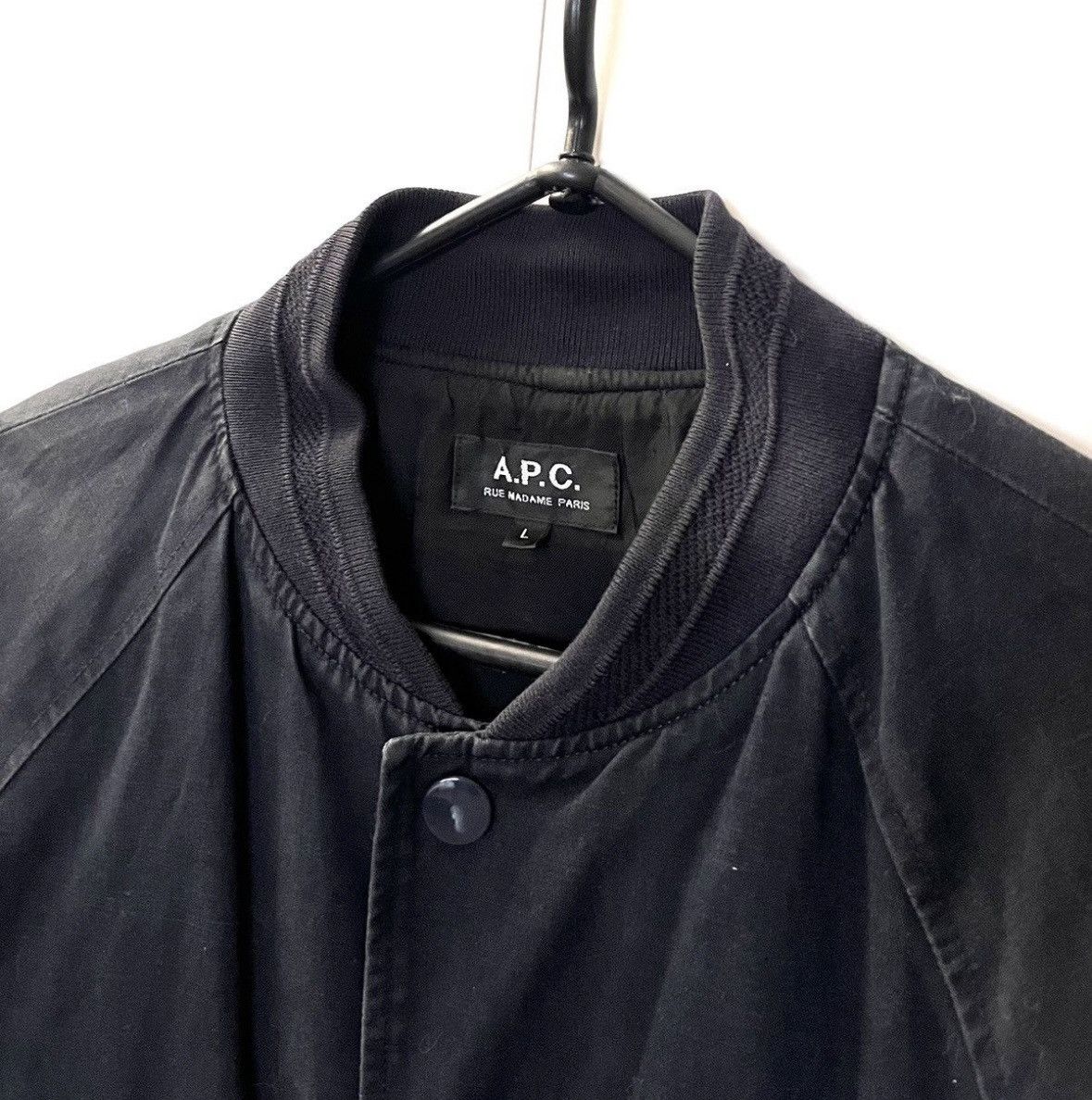 A.P.C. × Japanese Brand 🇯🇵A.P.C Navy Kenickie Teddy Dark Navy Bomber Jacket Size US L / EU 52-54 / 3 - 6 Thumbnail