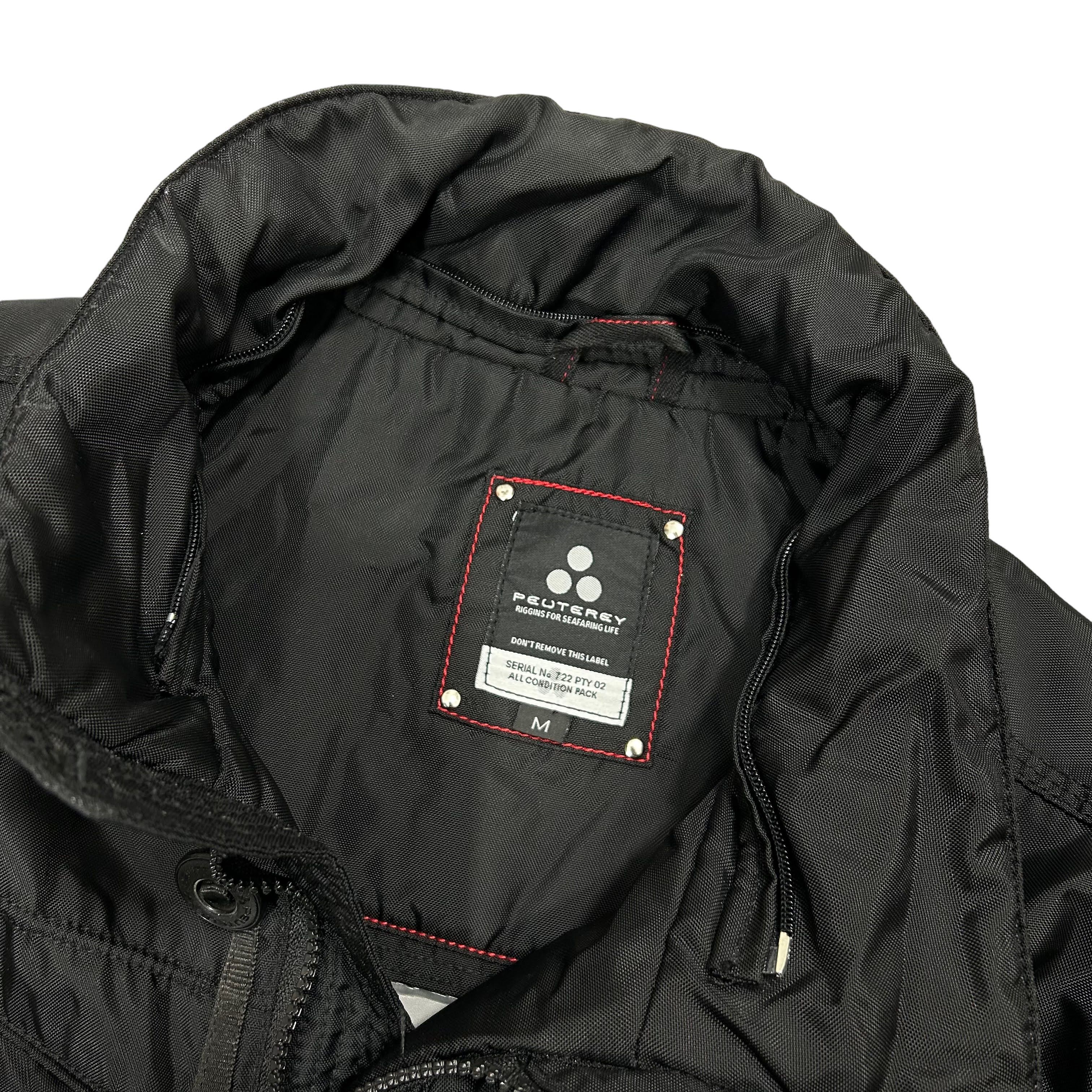 Peuterey Black Nylon Down Filled Fitted Jacket Medium