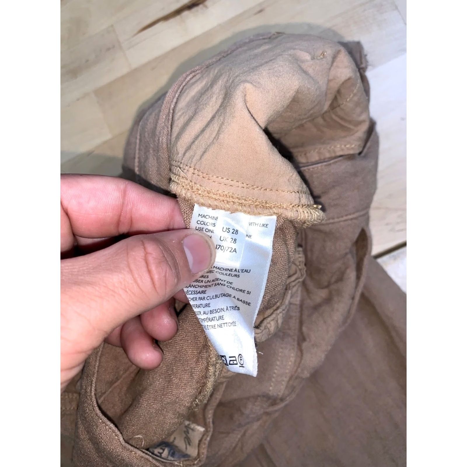 Free People VINTAGE Free People Linen Blend Flowy Pants Women 28 Tan Casual Boho 13292 Size 28" / US 6 / IT 42 - 3 Thumbnail