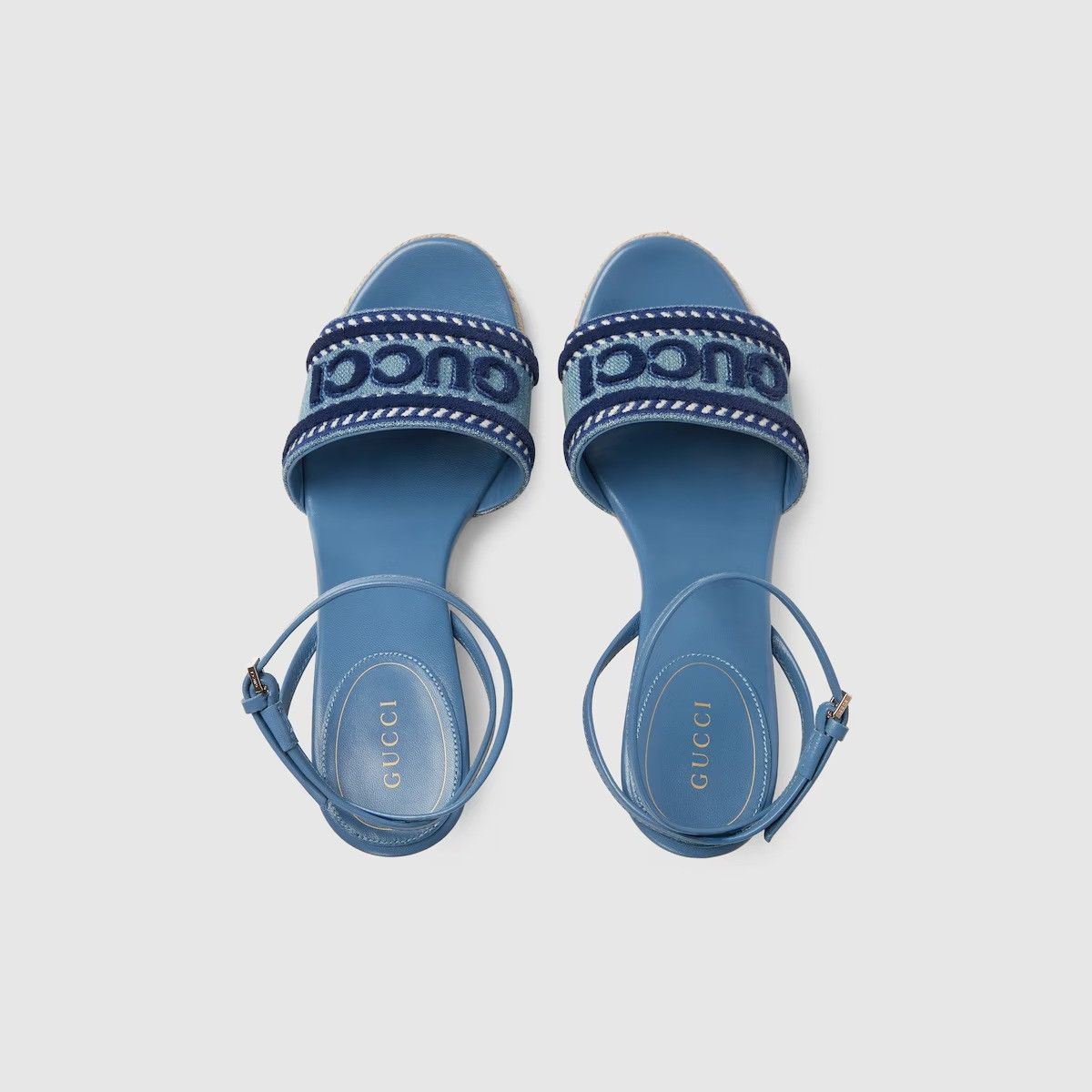Gucci o1loc1c0426 817220 Women's Gucci Platform Espadrille in Blue Size US 6.5 / IT 36.5 - 4 Thumbnail