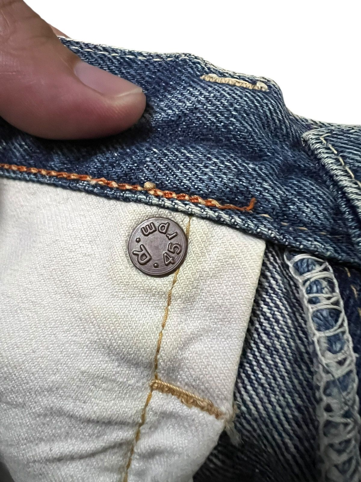 45rpm Vintage 45Rpm Distress Selvedge Jean Japan Size US 28 / EU 44 - 18 Thumbnail