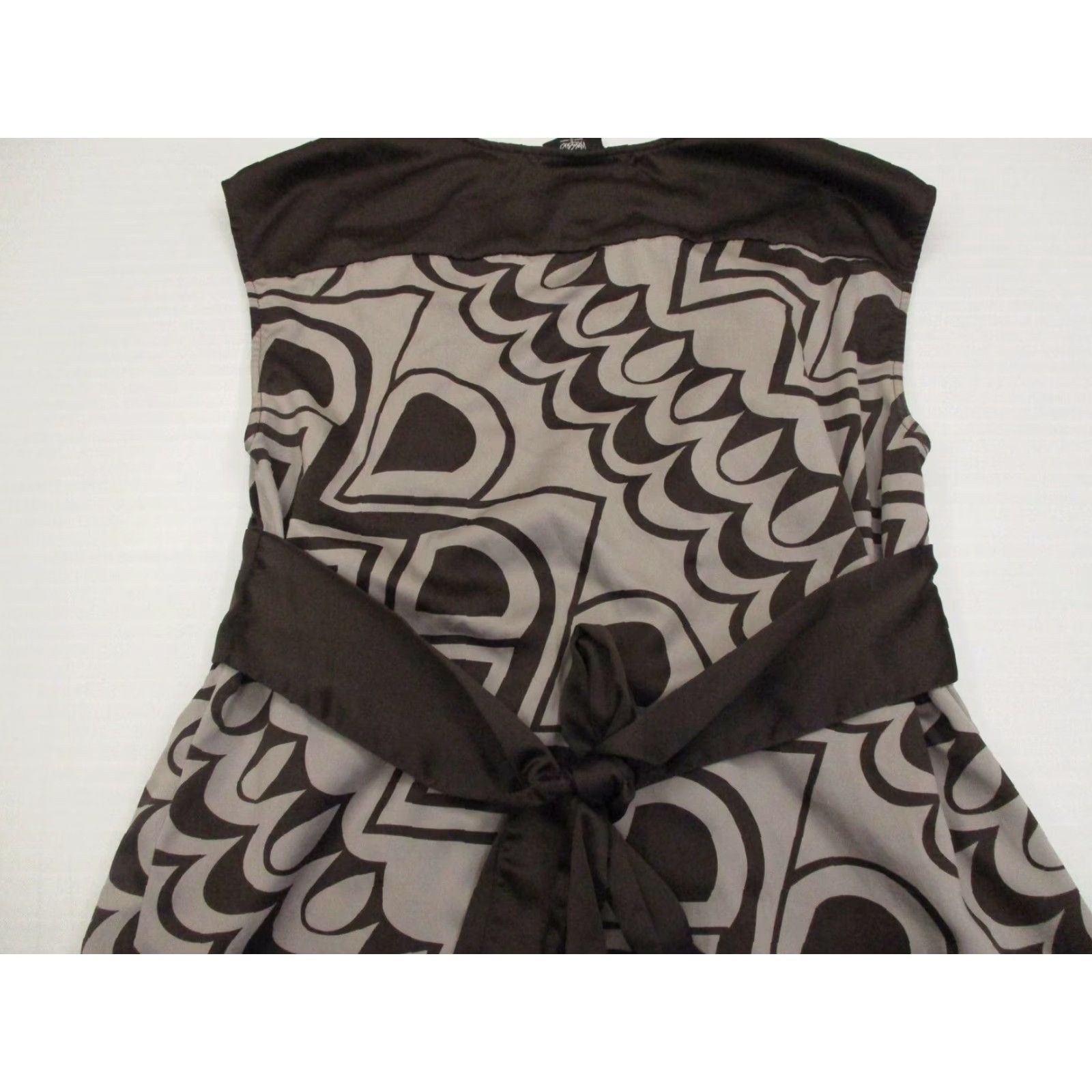 Mossimo MOSSIMO Women's Dress A-line V-neck Sleeveless Mini Brown Size M / US 6-8 / IT 42-44 - 7 Thumbnail