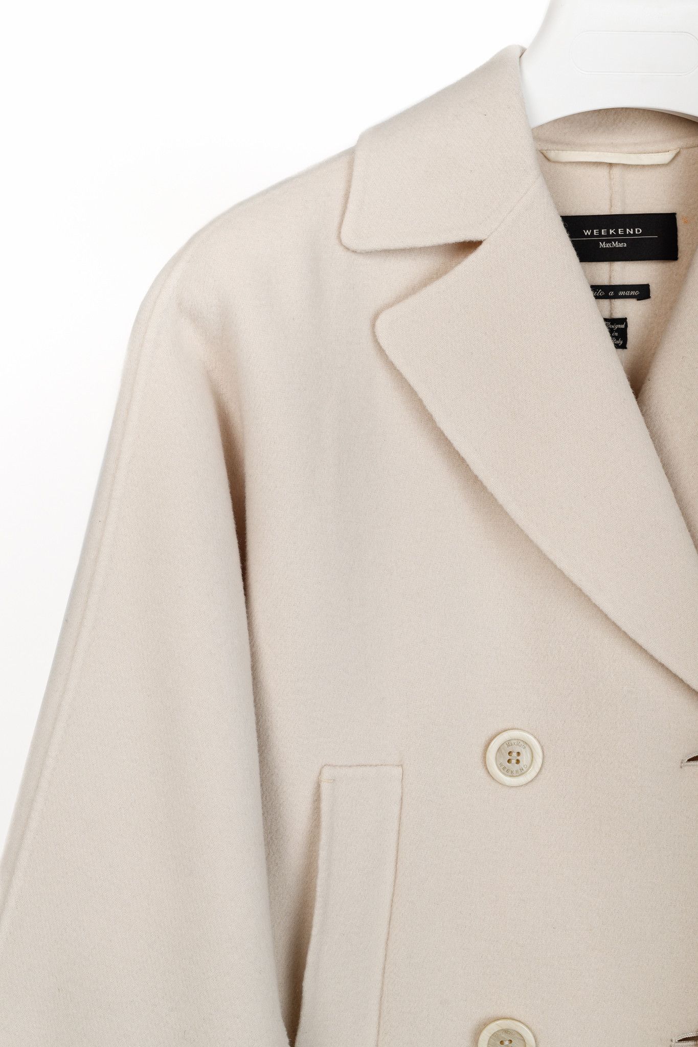 Weekend Max Mara Weekend Max Mara Cream Wool Double-Breasted Jacket Size M / US 6-8 / IT 42-44 - 5 Thumbnail
