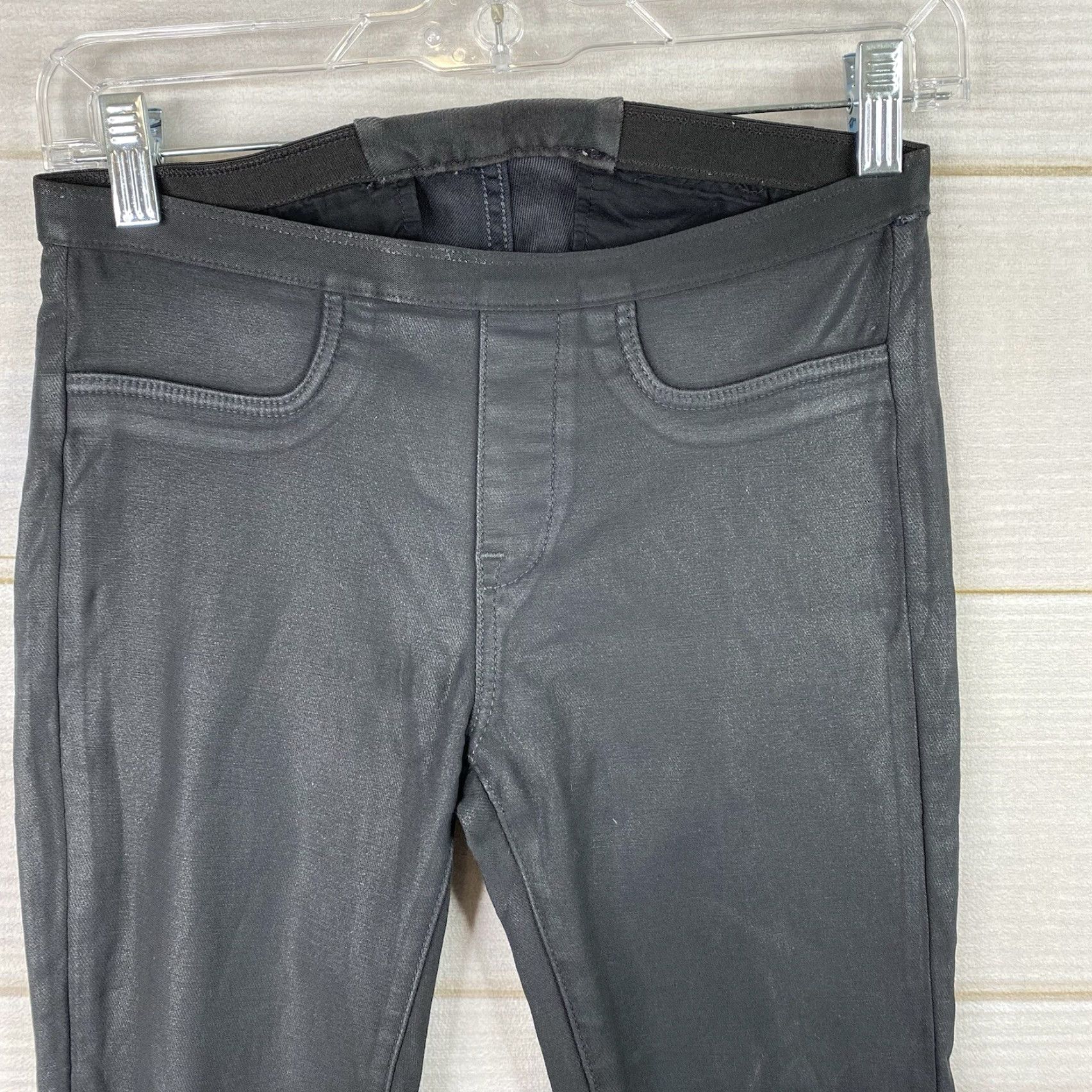 Helmut Lang HELMUT LANG Pants 26 Gray Wax Coated Skinny Faux Leather Look Tapered Legging Jeans Jegging Slim Women's Modern Gothic Hipster 26 Gray Size 26" / US 2 / IT 38 - 2 Thumbnail