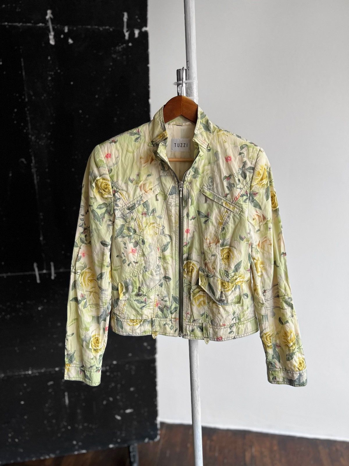 Designer × Other Tuzzi Womens Floral Full Zip Long Sleeve Jacket Pockets Size S / US 4 / IT 40 - 1 Thumbnail