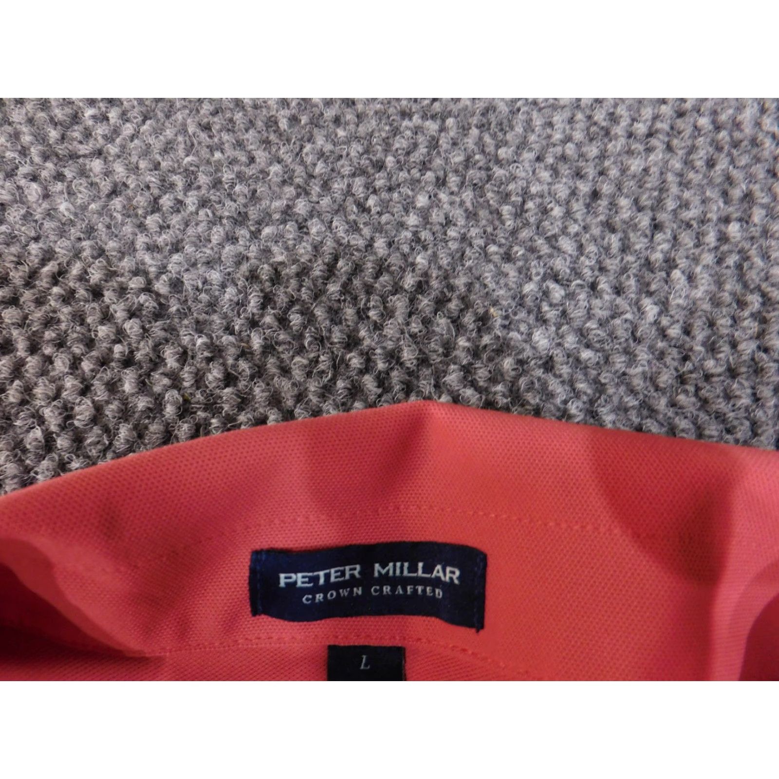 Peter Millar VINTAGE? No — skip. Final title: Peter Millar Polo Shirt Mens L Red Performance Golf Stretch Afinitas Logo Crown Sport Shirt Mens Large Red Polo Logo Size US L / EU 52-54 / 3 - 7 Thumbnail