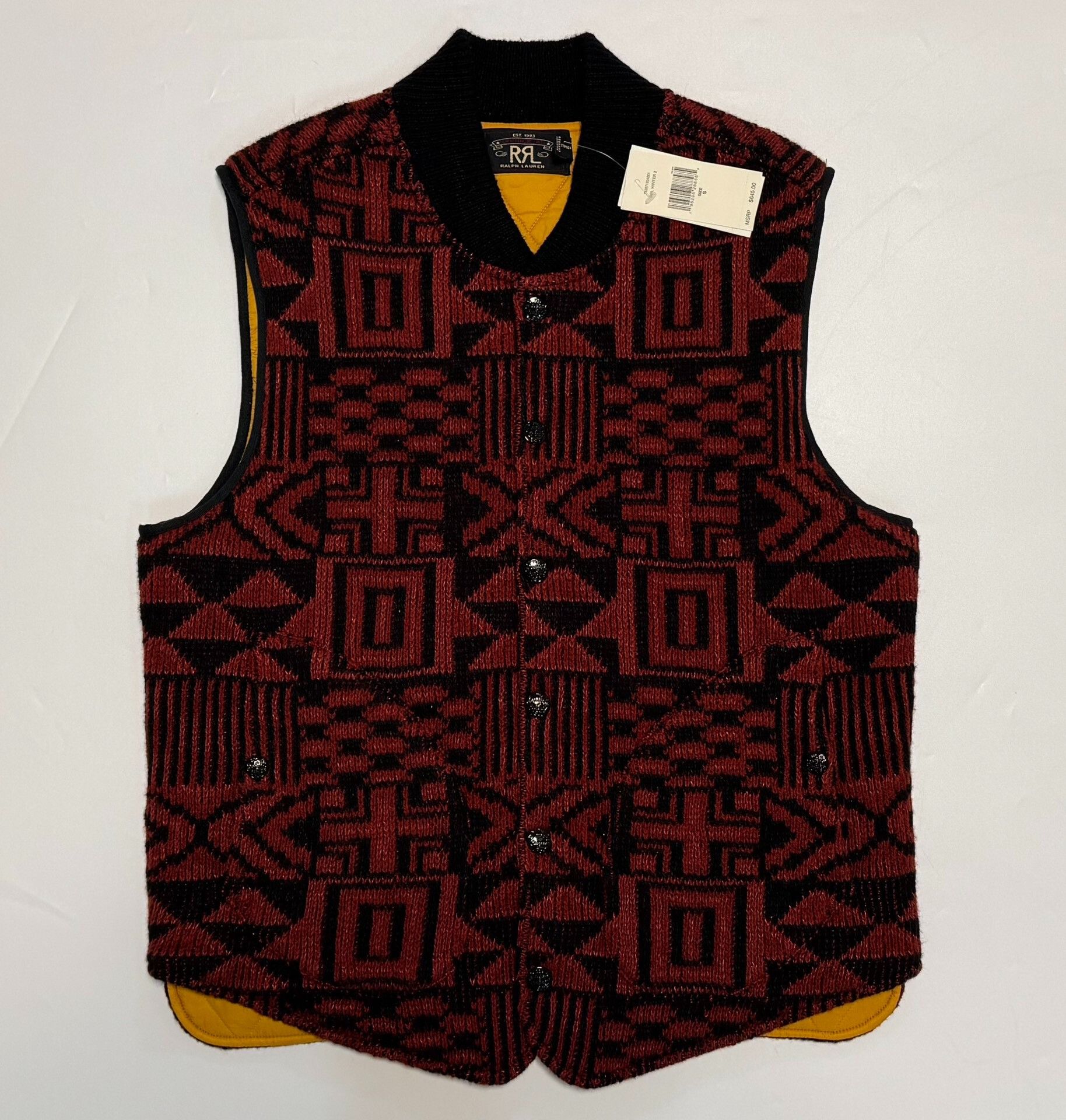 rrl southwestern jacquard knit vest size s