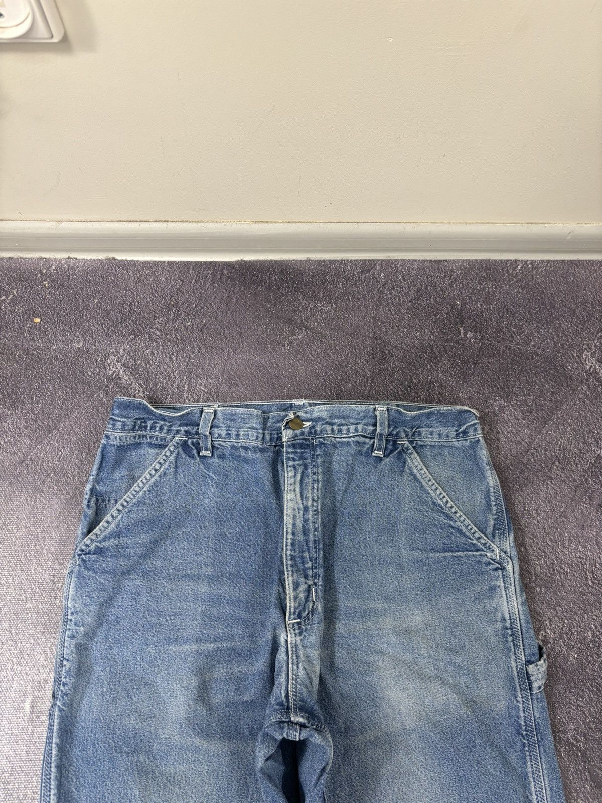 Carhartt Vintage 90s Carhartt USA Blue Insulated Denim Baggy Jeans Size US 36 / EU 52 - 13 Thumbnail