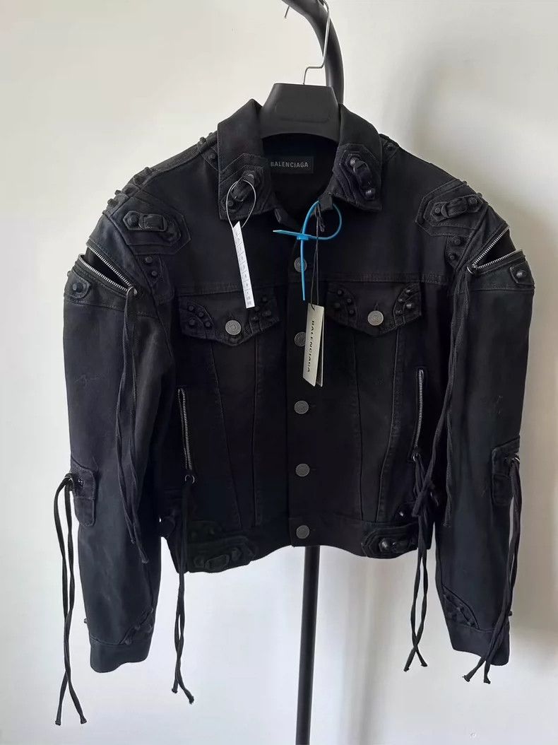 Balenciaga Balenciaga size 36 Biker paneled denim jacket Size S / US 4 / IT 40 - 1 Thumbnail