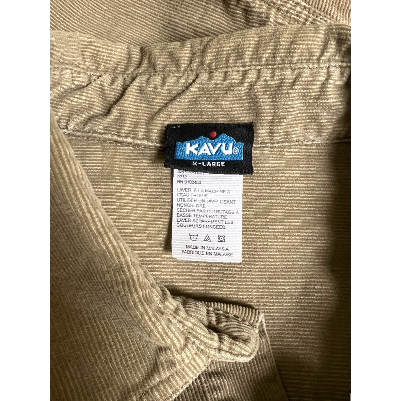 KAVU KAVU Mens Corduroy Button-Up Shirt XL Long Sleeve Tan Brown Casual Surf Skate Classic Size US XL / EU 56 / 4 - 4 Thumbnail