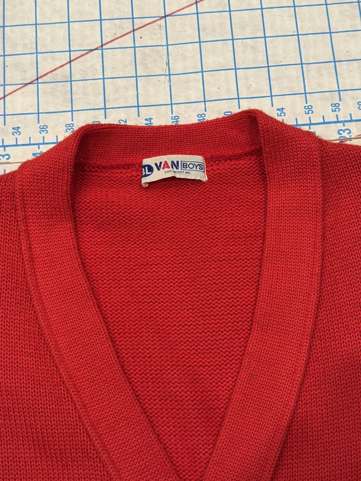 Van Vintage Van Jacket Boys Japan Red Cardigan Fits Size Small Size US S / EU 44-46 / 1 - 7 Thumbnail