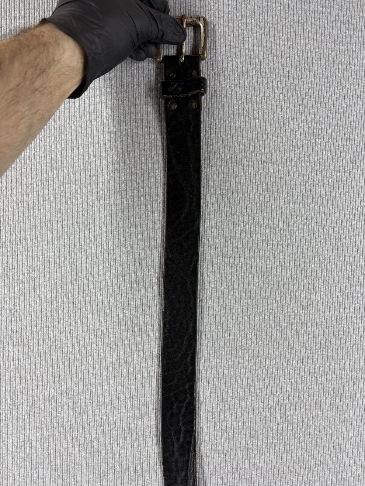 Armani Armani jeans black leather belt cool buckle Size ONE SIZE - 3 Thumbnail