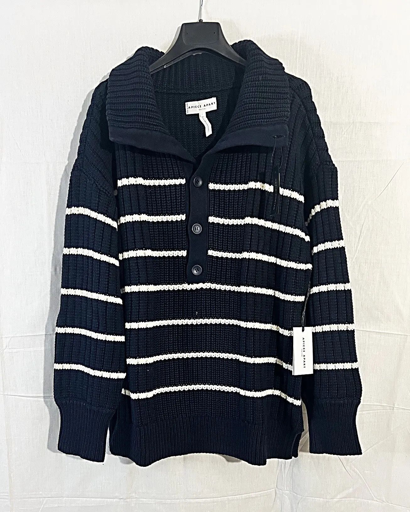 Apiece Apart Cashmere Blend Paloma Oversized Striped Size L / US 10 / IT 46 - 6 Thumbnail