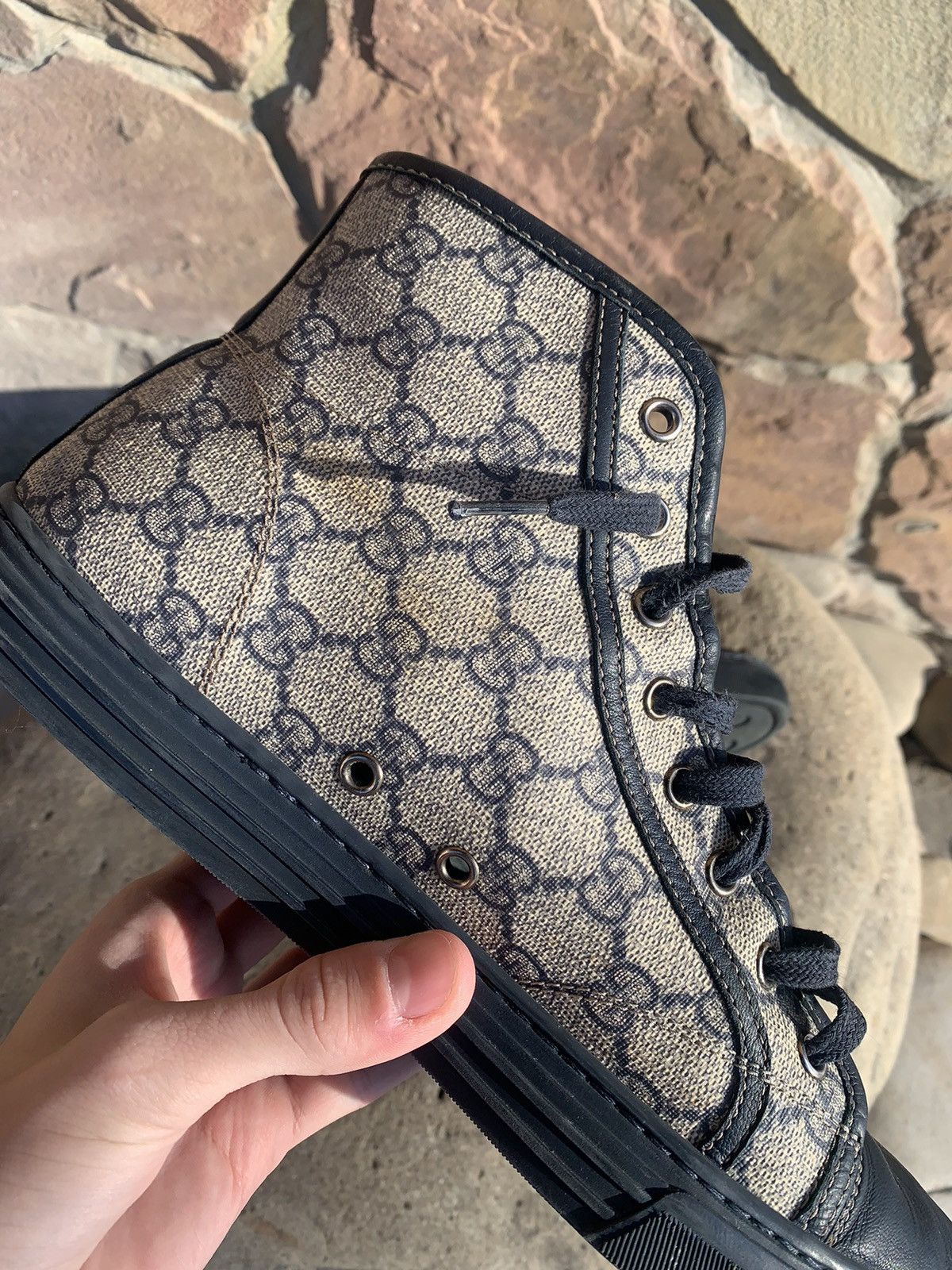 Gucci 🔥GUCCI MONOGRAM HIGHT TOP SNEAKERS Size US 9.5 / EU 42-43 - 15 Thumbnail