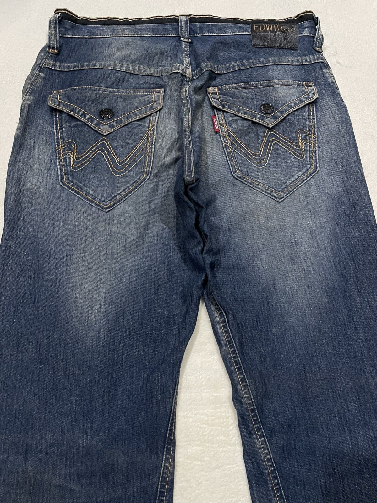 Edwin Vintage Edwin 503 Jerseys Twist Leg Distressed Denim Jeans Size US 35 - 11 Thumbnail