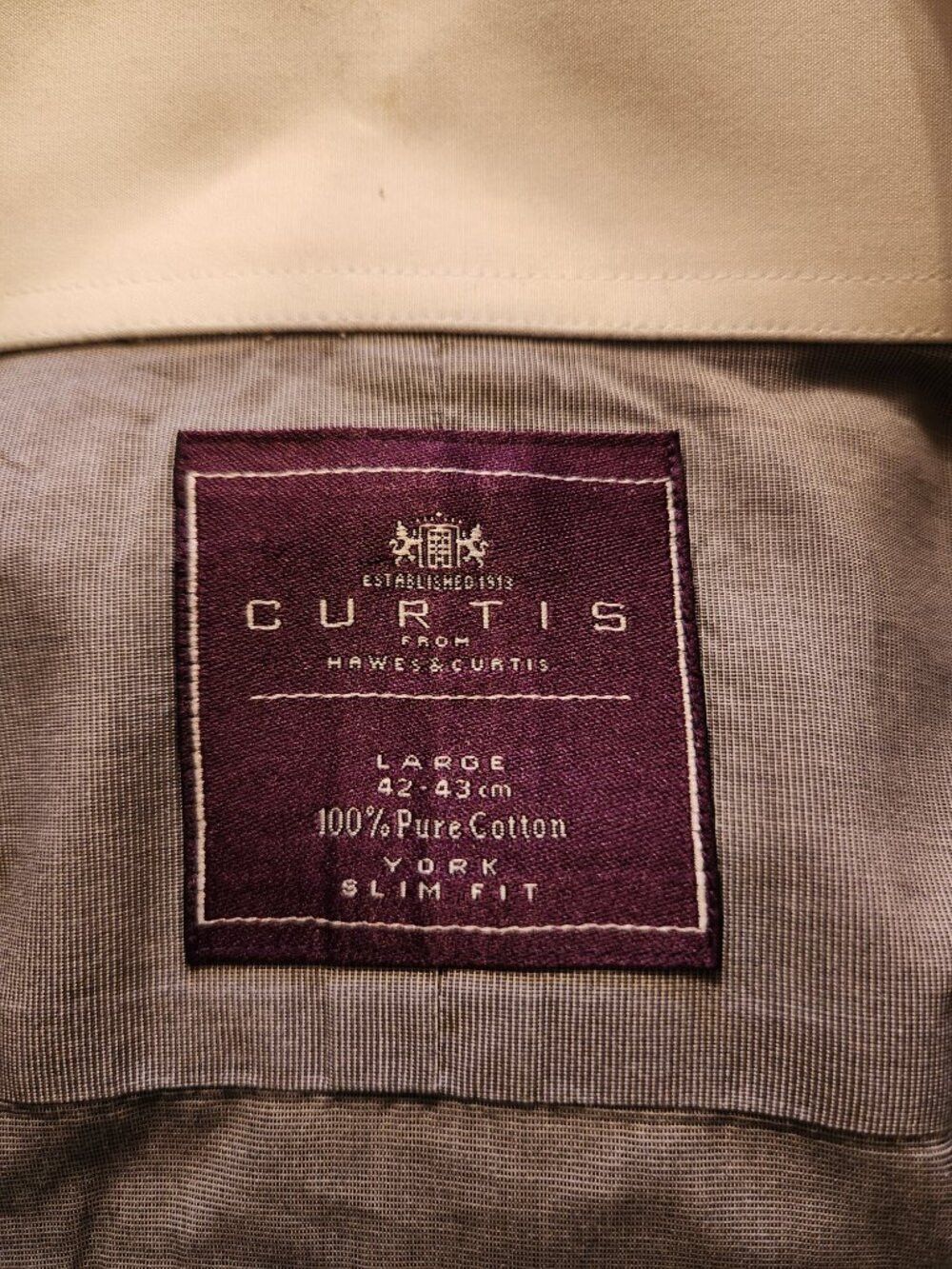 Hawes & Curtis Hawes & Curtis men's gray 100% cotton dress shirt size: L Size US L / EU 52-54 / 3 - 2 Thumbnail