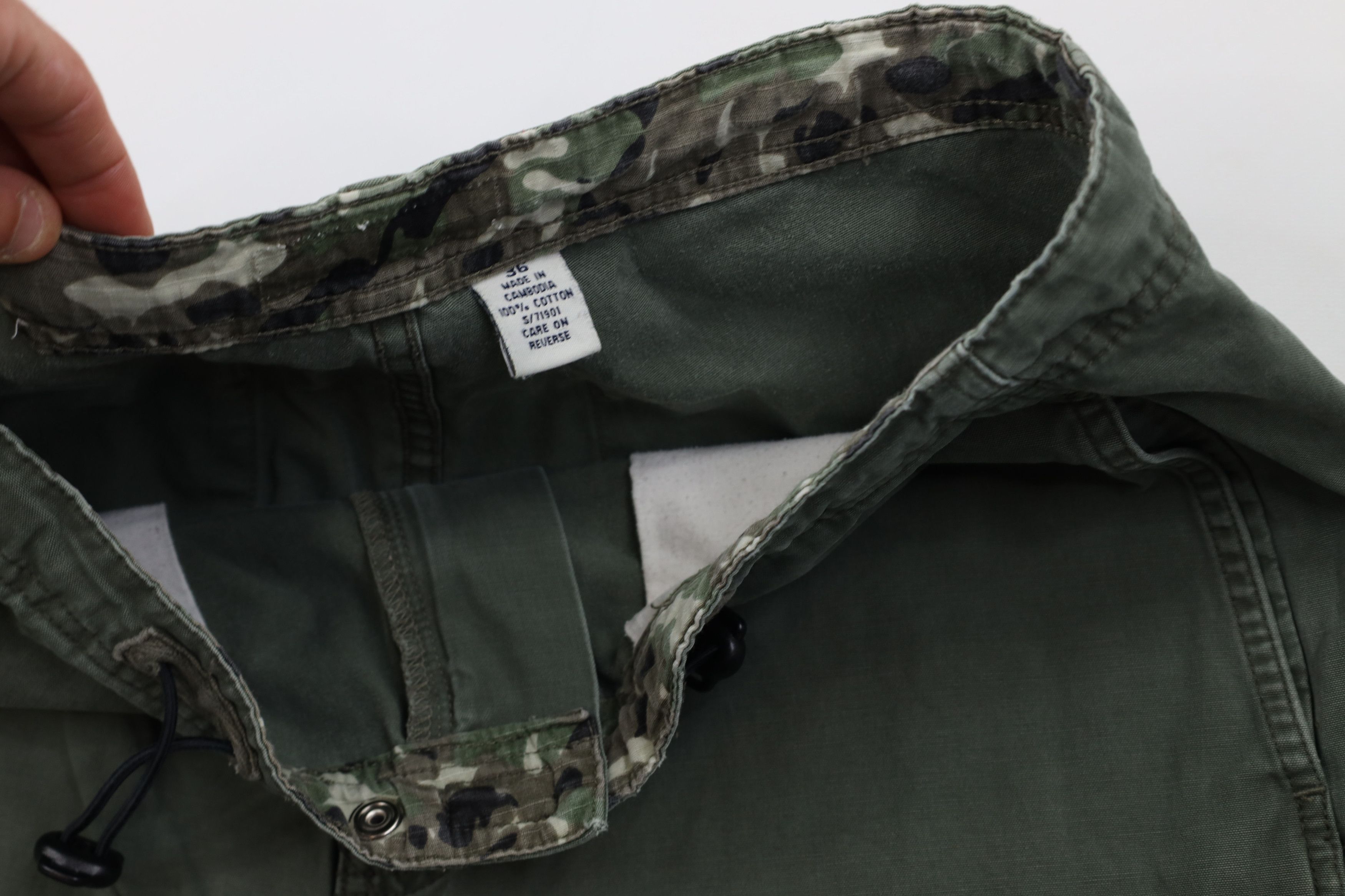 Vintage Vintage 90s Y2K Streetwear Fit Cargo Shorts Green Cotton Size US 36 / EU 52 - 7 Thumbnail