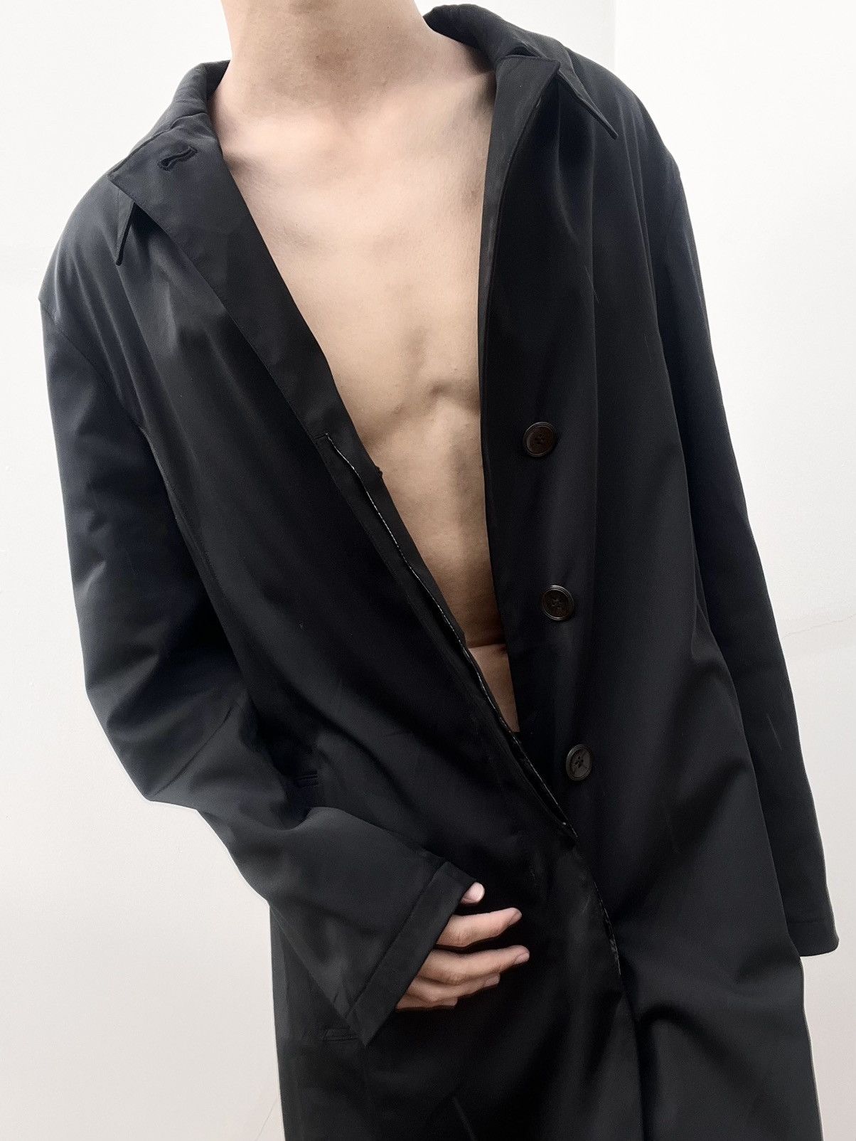 Jean Paul Gaultier 2000s Jean Paul Gaultier Black Trench Coat Size US L / EU 52-54 / 3 - 5 Thumbnail