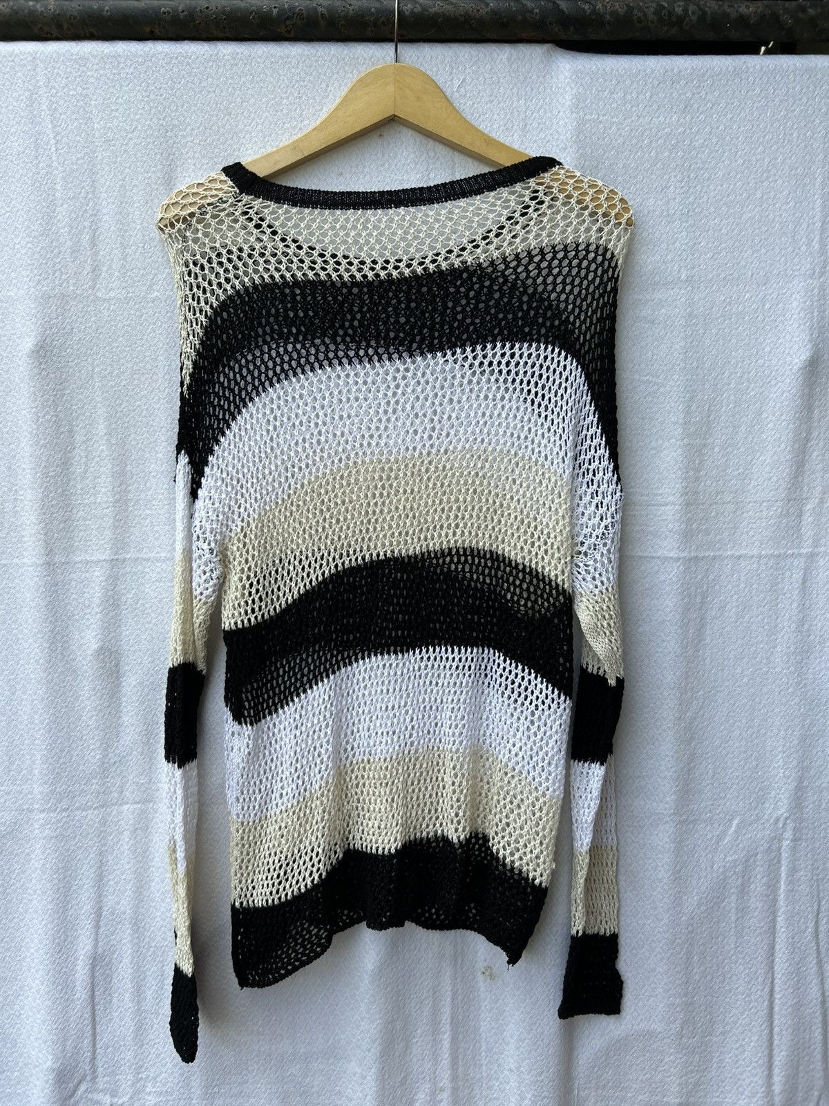 If Six Was Nine × Japanese Brand × Le Grande Bleu (L.G.B.) Unknown open fishnet knitted stripe styled Size US L / EU 52-54 / 3 - 2 Thumbnail