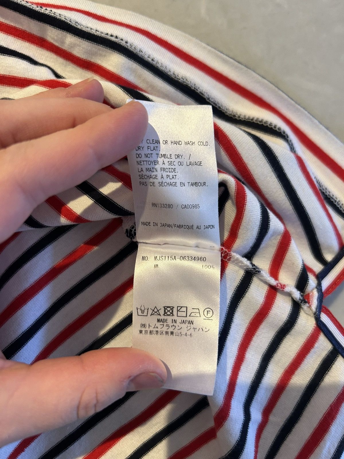 Thom Browne Thom Browne Japanese cotton striped t shirt Size US XL / EU 56 / 4 - 5 Thumbnail
