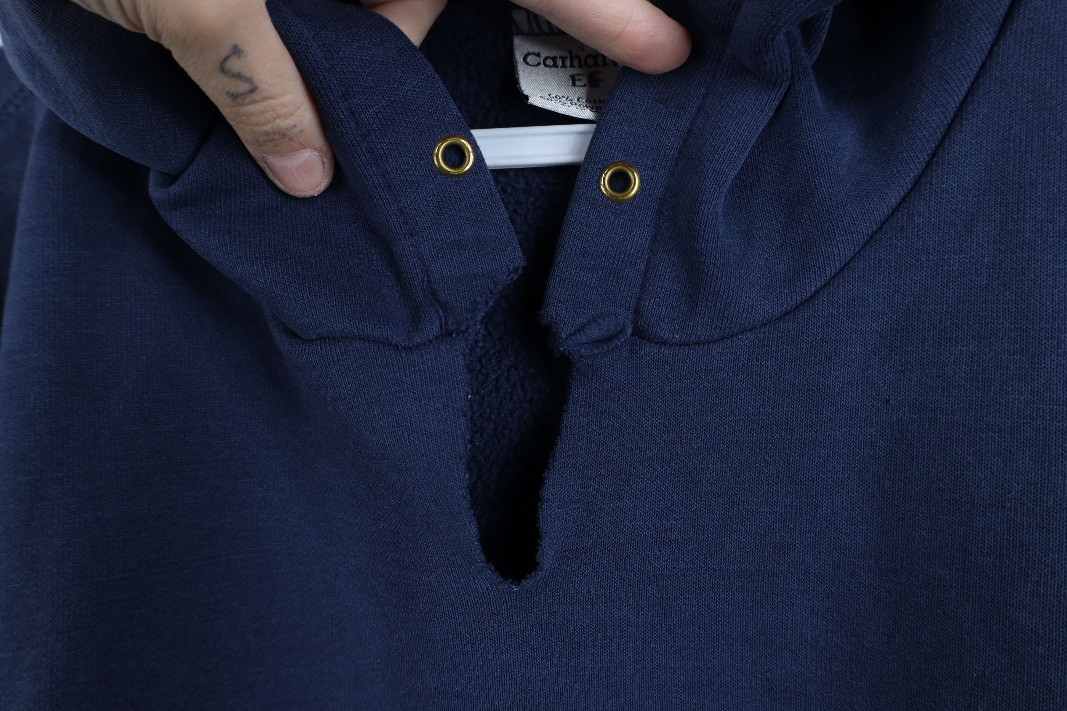 Carhartt Vintage Carhartt Spell Out Hoodie Sweatshirt Navy blue Size US L / EU 52-54 / 3 - 5 Thumbnail