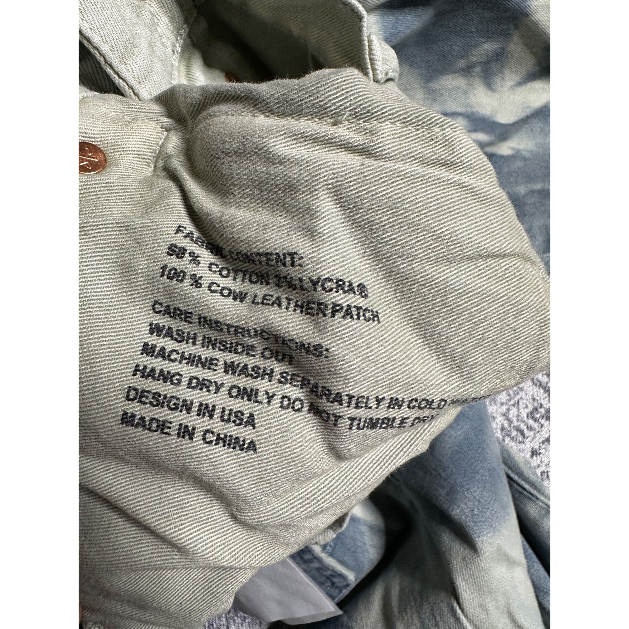 Purple Brand Purple Brand P001 Blue Split Distressed Hem Fatigue Marble J Size US 36 / EU 52 - 5 Thumbnail