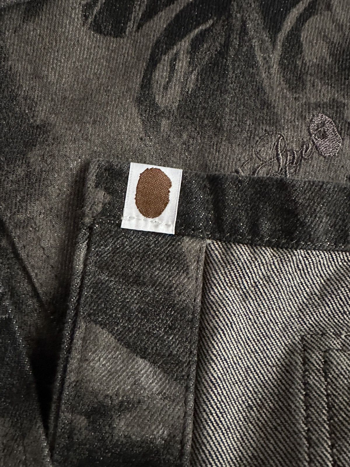 Bape Floral Camo Jacquard 13oz Denim Work Jacket Size US XXL / EU 58 / 5 - 12 Thumbnail