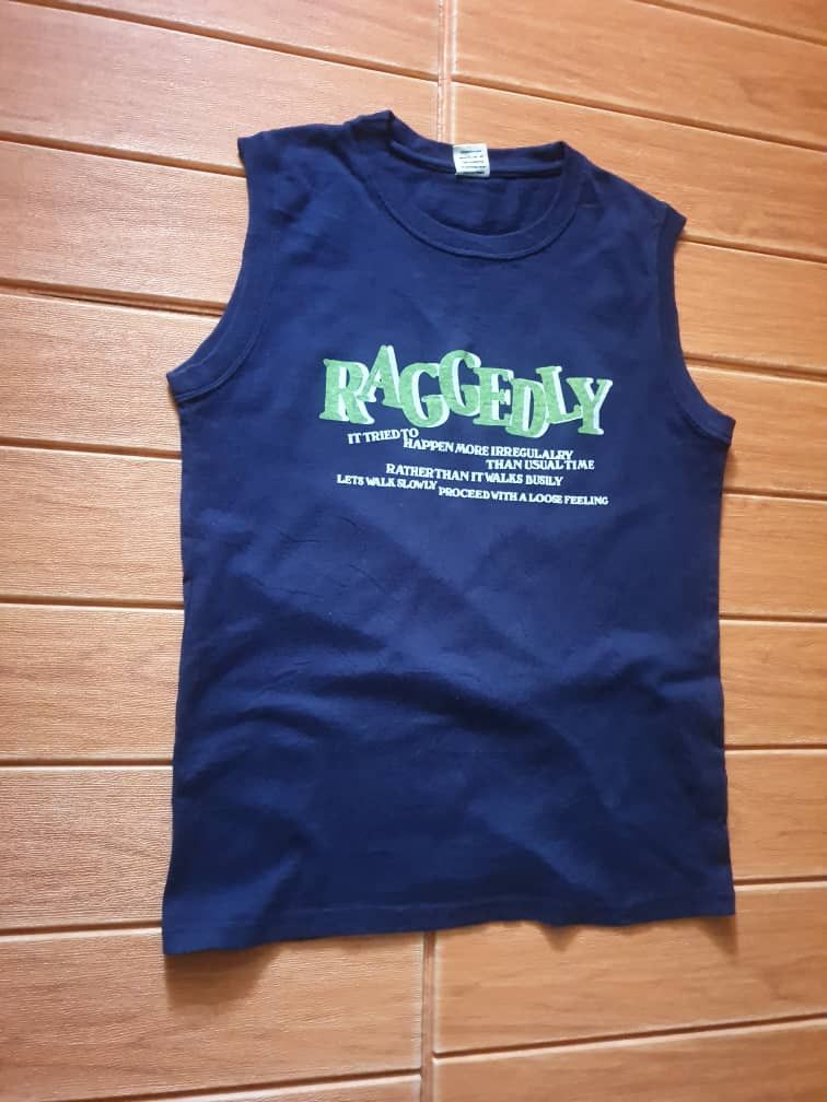 Japanese Brand Raggedly blue colour Sleeveless Shirt Size US M / EU 48-50 / 2 - 5 Thumbnail