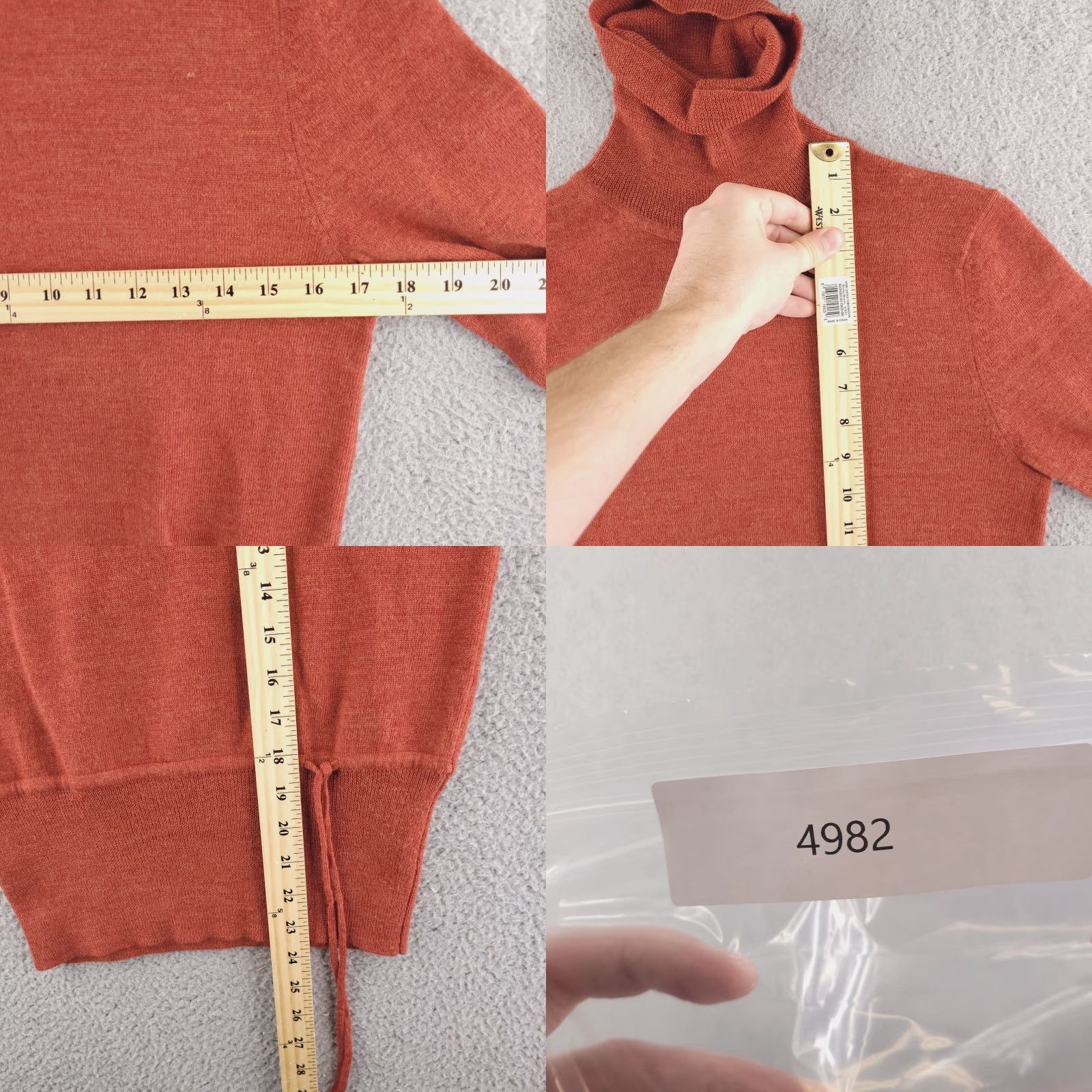 Vintage Sarah Spencer Sweater Womens Small Orange Merion Wool Turtleneck Size S / US 4 / IT 40 - 8 Thumbnail