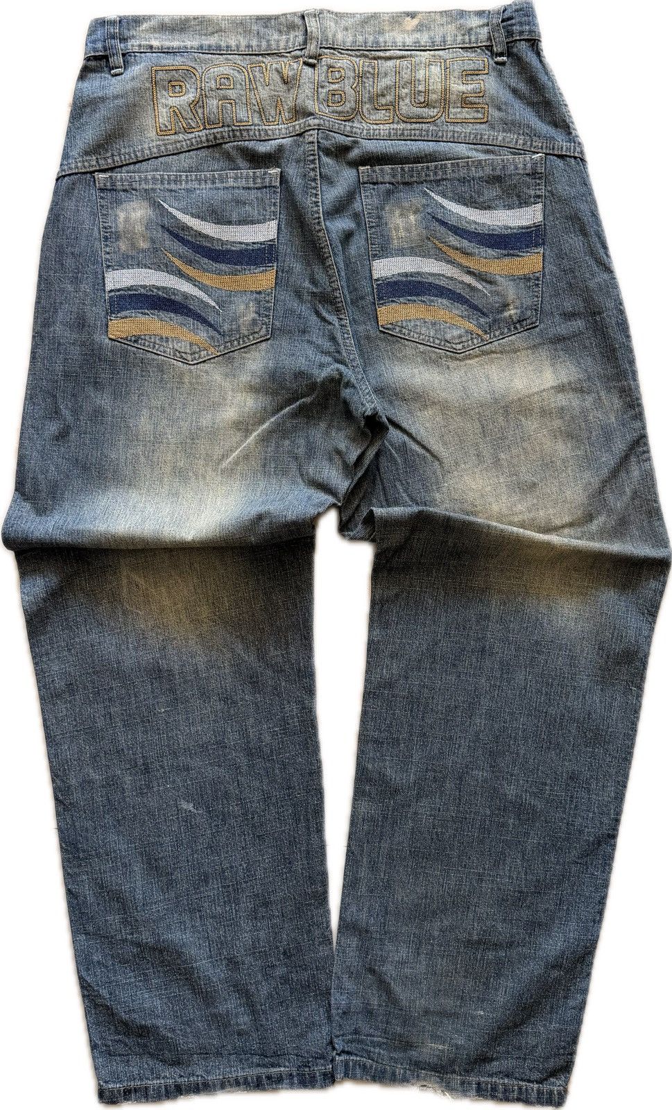 Other Y2K Raw Blue Spelled Out Jeans Size US 36 / EU 52 - 1 Thumbnail