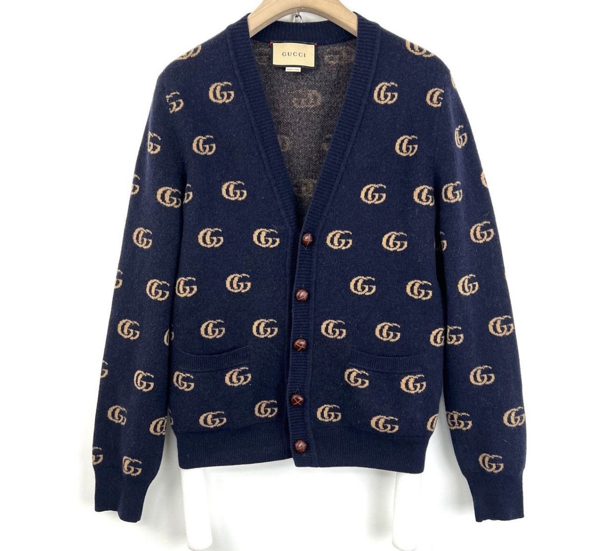 Gucci Gucci Navy Cable Knit Oversized Cardigan Sweater | Grailed