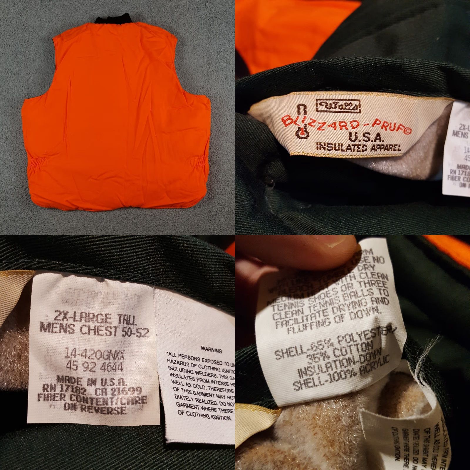 Walls VINTAGE Walls Reversible Down Puffer Hunting Vest Men's 2XLT Green 90s Ski Jacket Bomber Velvet? Size US XXL / EU 58 / 5 - 8 Thumbnail