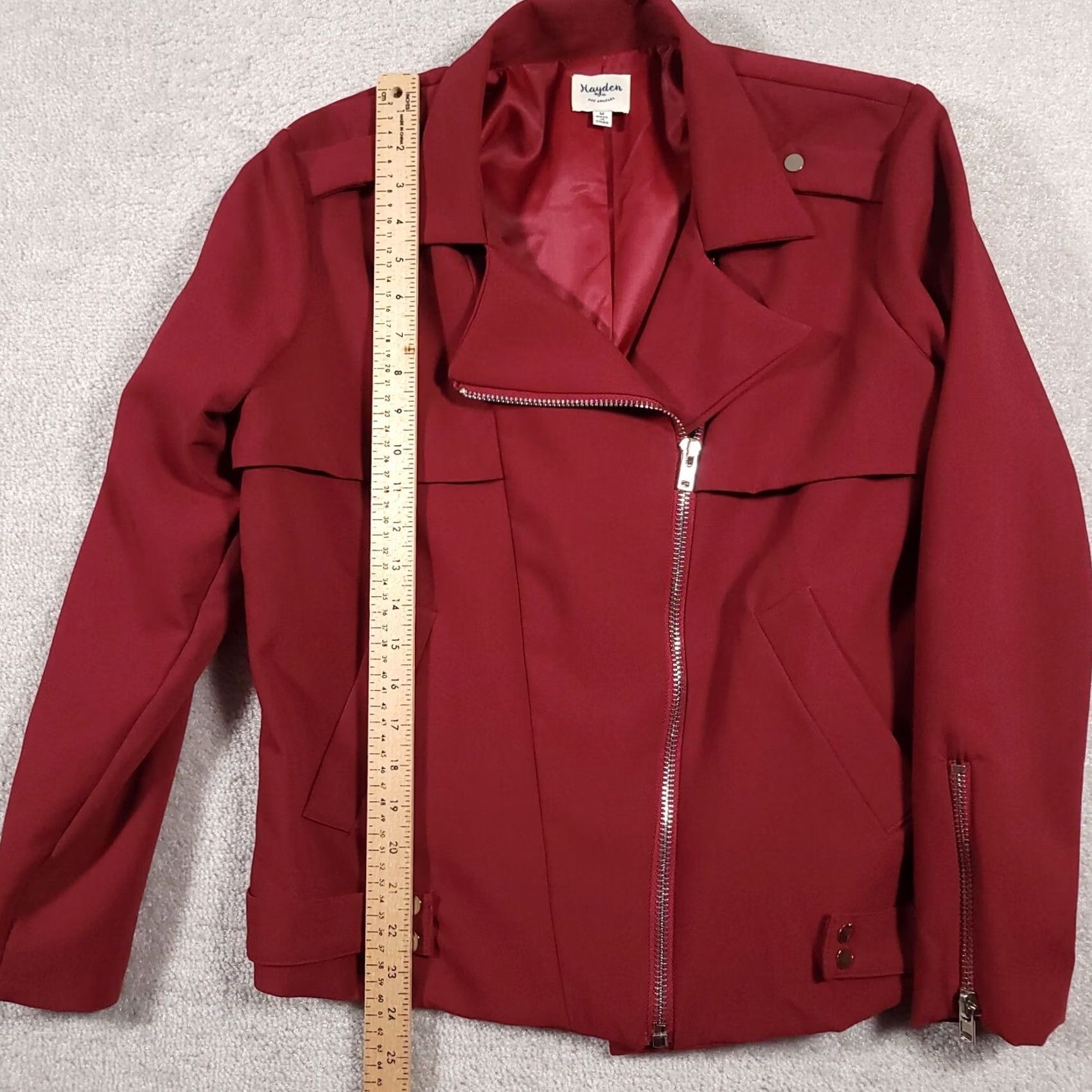 Vintage Hayden Los Angeles Coat Women's Medium Red Zip Collared Lined Outerwear Size M / US 6-8 / IT 42-44 - 5 Thumbnail