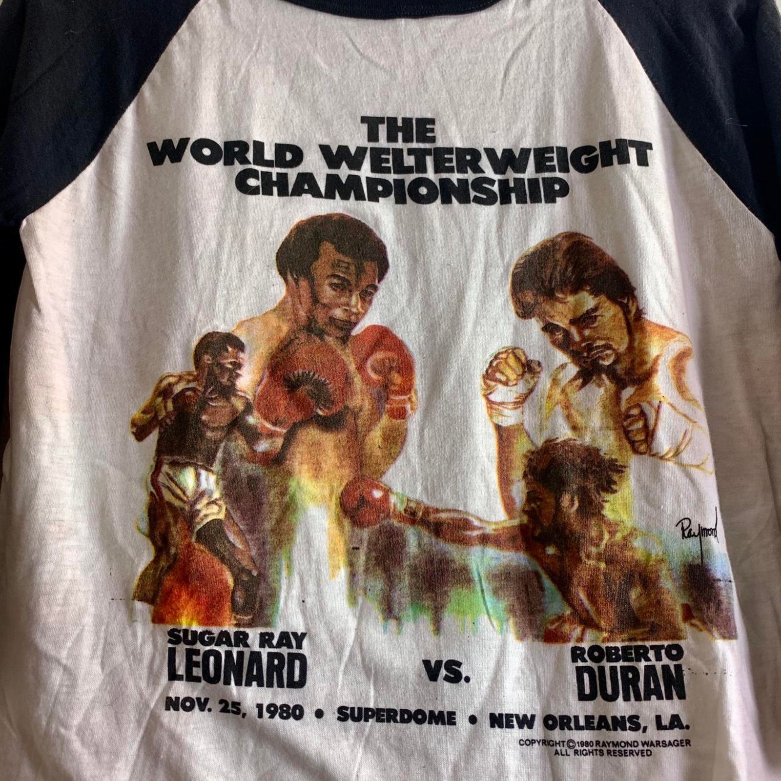 Vintage 1980 SUGAR RAY LEONARD ROBERTO DURAN 3/4 sleeve tee shirt S Size US S / EU 44-46 / 1 - 1 Thumbnail