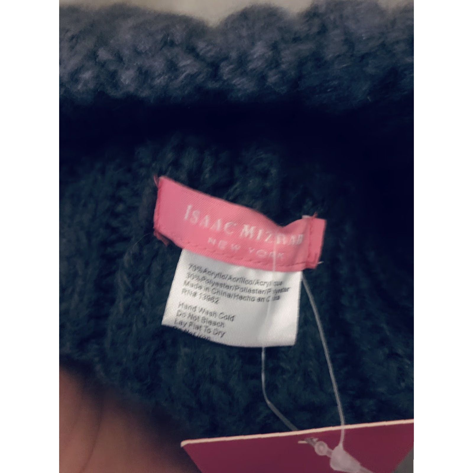 Vintage Isaac Mizrahi Live! Beanie Womens One Size Grey Fur Pom Pom Grey Size ONE SIZE - 4 Thumbnail