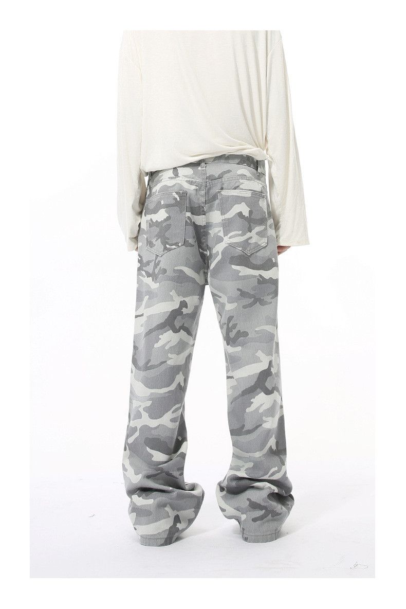 Japanese Brand × Jean High street washed camouflage straight cargo jeans y2k Size US 32 / EU 48 - 4 Thumbnail