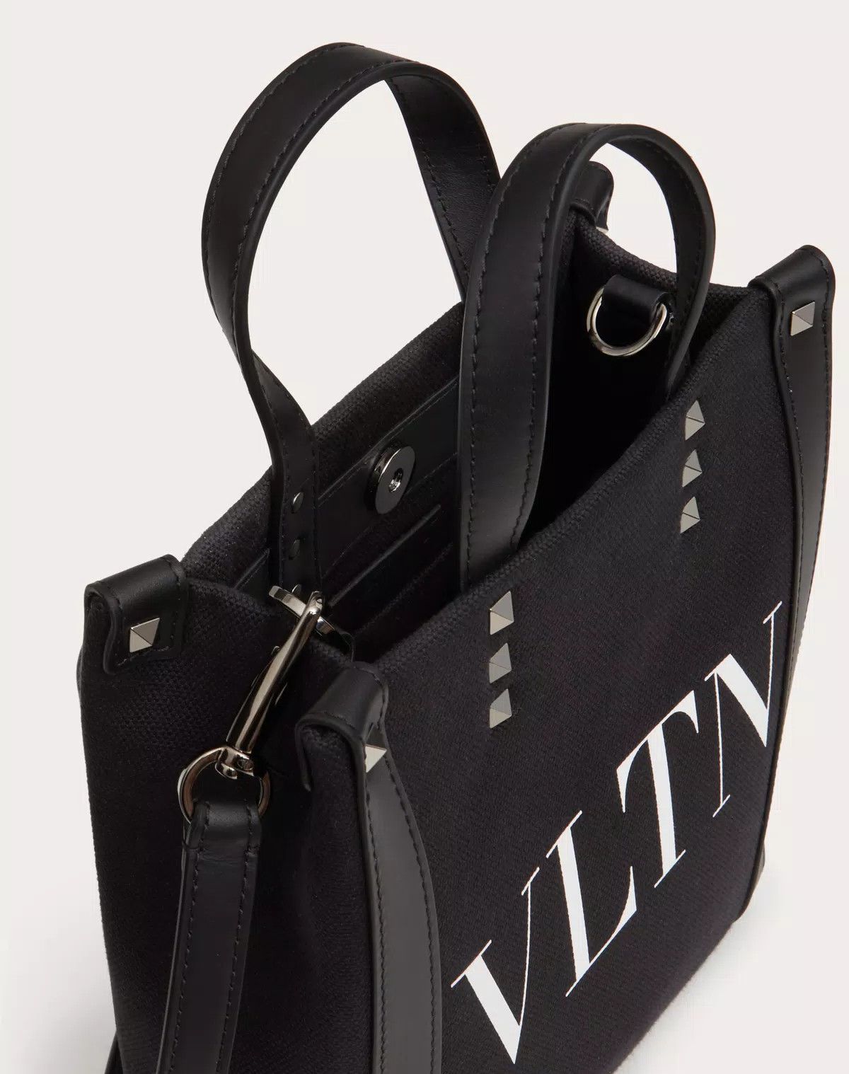 Valentino oc11z0725 Size: OS/ Ecolab Mini Canvas Shopper in Black Size ONE SIZE - 6 Thumbnail